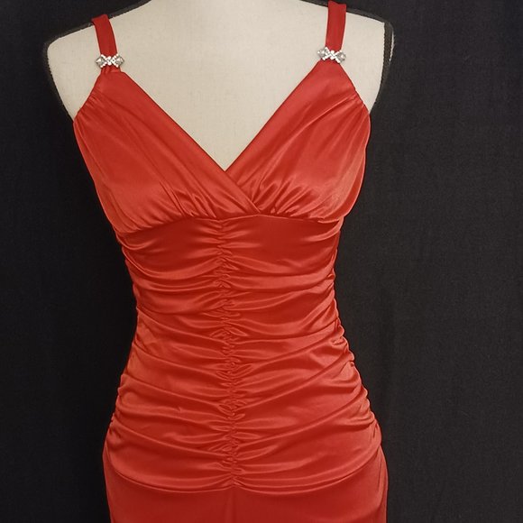 TABOO Womens Dress size Small Orange Long Maxi - Picture 2 of 8